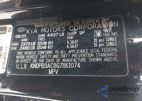 2016 Kia Sportage Lx from USA, damaged, VIN KNDPB3AC8G7861074